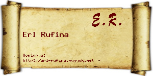 Erl Rufina névjegykártya